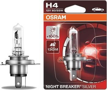 Osram 64193NBS-01B Halogen lamp Osram Night Breaker Silver +100% 12V H4 60/55W +100% 64193NBS01B