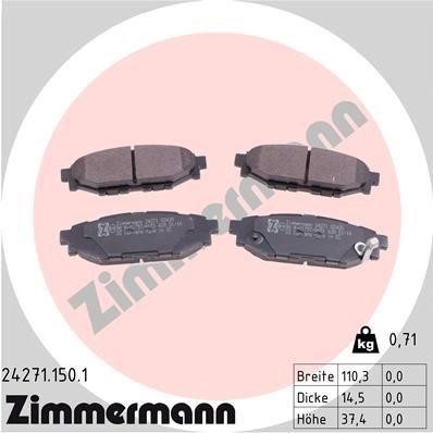 Otto Zimmermann 24271.150.1 Brake Pad Set, disc brake 242711501
