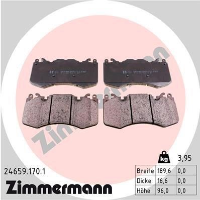 Otto Zimmermann 24659.170.1 Brake Pad Set, disc brake 246591701