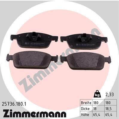 Otto Zimmermann 25736.180.1 Brake Pad Set, disc brake 257361801