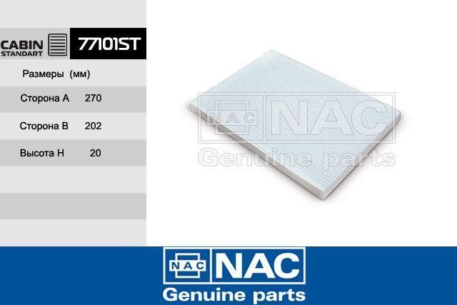 Nac 77101-ST Filter, interior air 77101ST