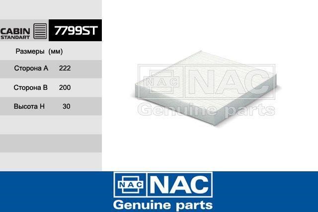 Nac 7799-ST Filter, interior air 7799ST
