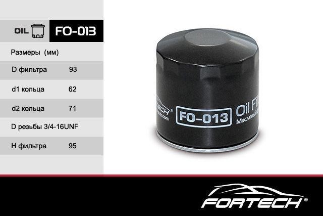 Fortech FO-013 Oil Filter FO013