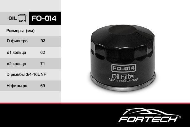 Fortech FO-014 Oil Filter FO014