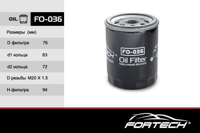 Fortech FO-036 Oil Filter FO036