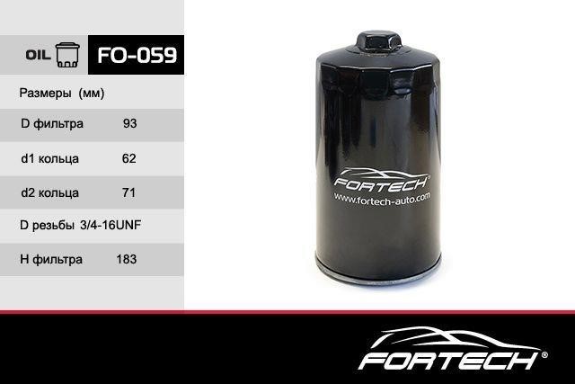 Fortech FO-059 Oil Filter FO059
