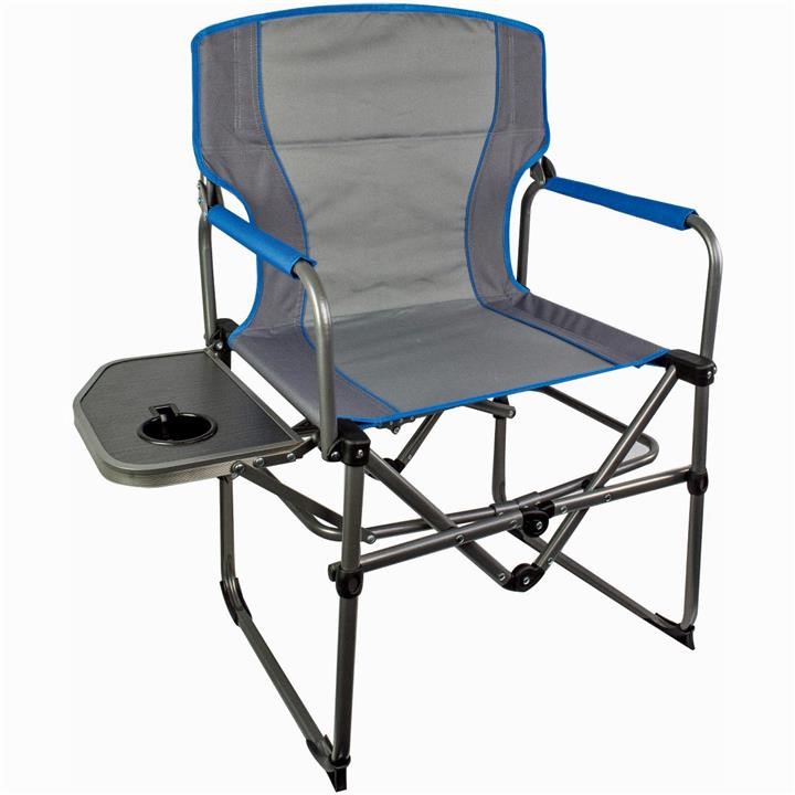 Highlander 925484 Compact Directors Chair With Side Table, Grey 925484