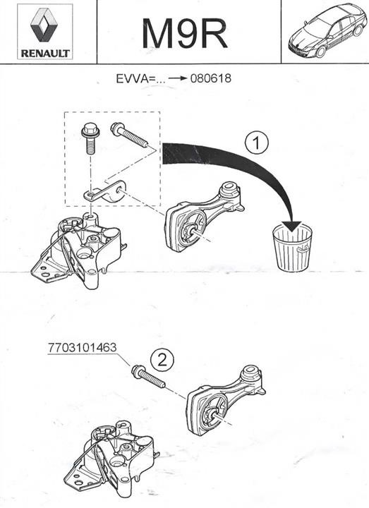 Renault Engine mount – price 691 PLN