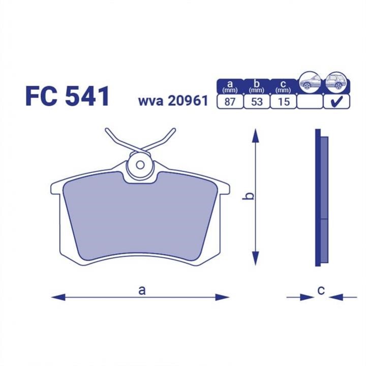 Frico FC 541 Brake Pad Set, disc brake FC541
