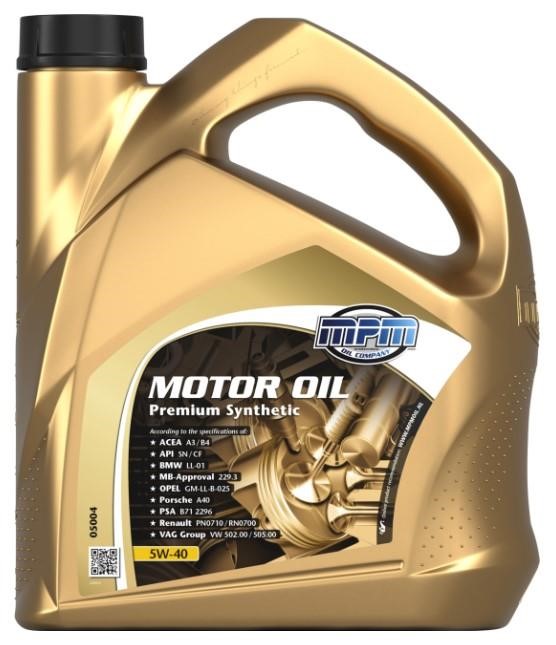 MPM Oil 05004 Engine oil MPM Oil Premium Synthetic A3/B4 5W-40, 4L 05004