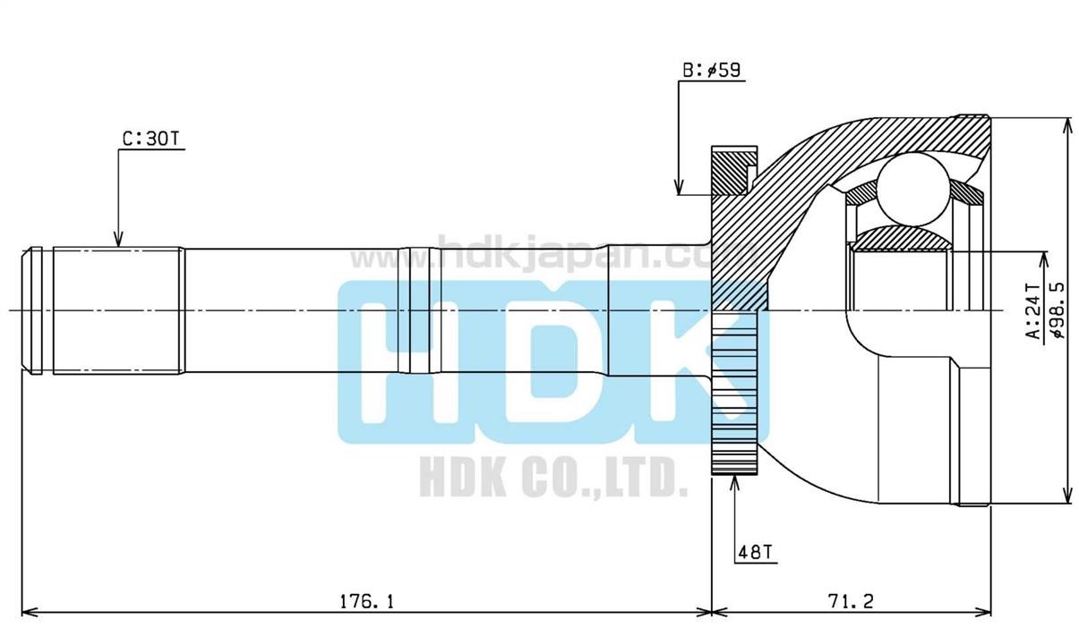 HDK TO-030A48 CV joint TO030A48