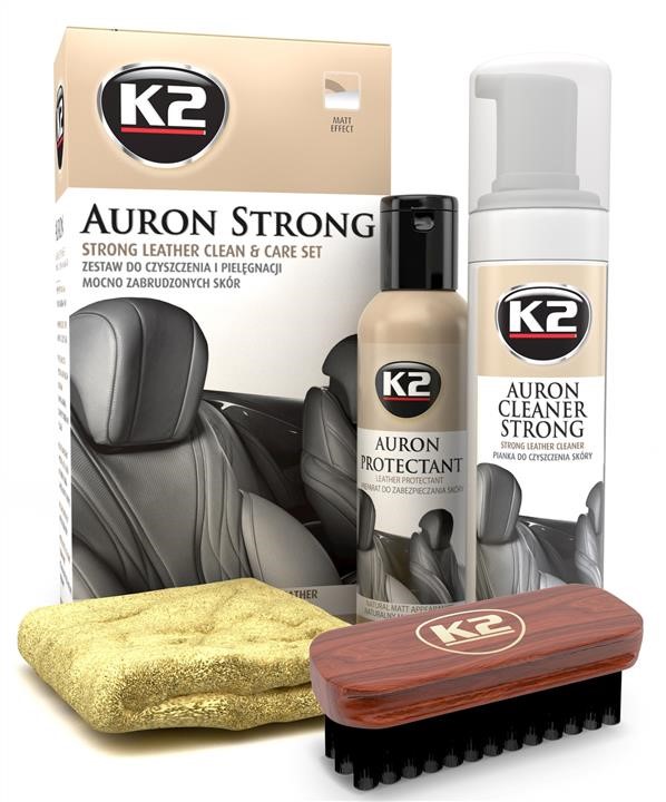 K2 G421 Set for care of strongly contaminated leather (cleaner 200 ml + 150 ml protection tool + brush + microfiber) G421