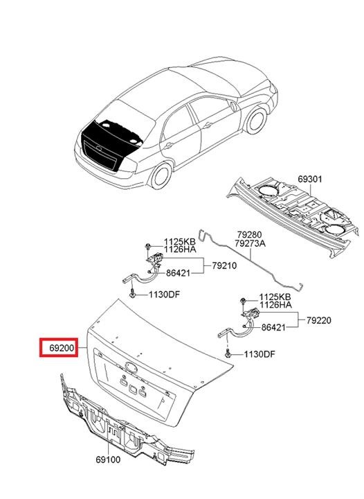 692002F591 Hyundai/Kia Lid trunk