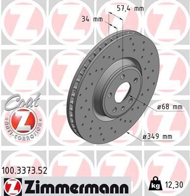 Front brake disc Otto Zimmermann 100.3373.52