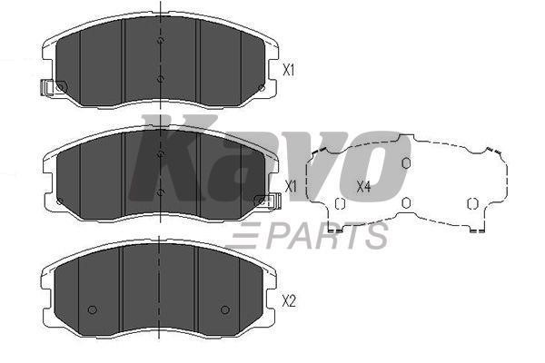 Front disc brake pads, set Kavo parts KBP-1009
