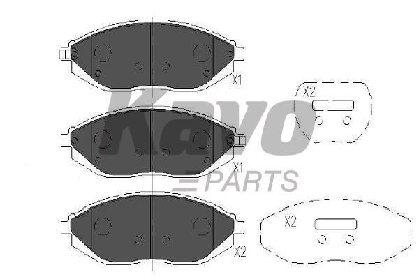 Brake pad set Kavo parts KBP-1017