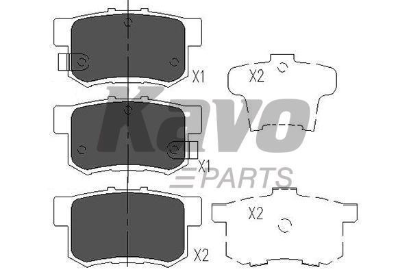 Rear disc brake pads, set Kavo parts KBP-2009