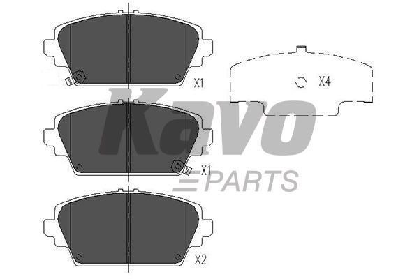 Front disc brake pads, set Kavo parts KBP-2012