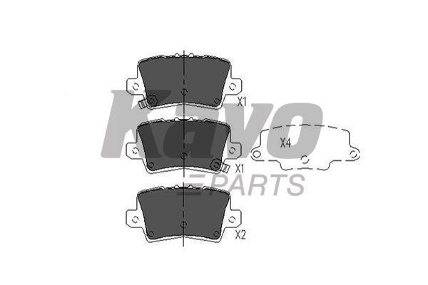 Front disc brake pads, set Kavo parts KBP-2014