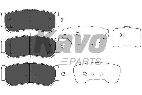 Rear brake pad set Kavo parts KBP-3024