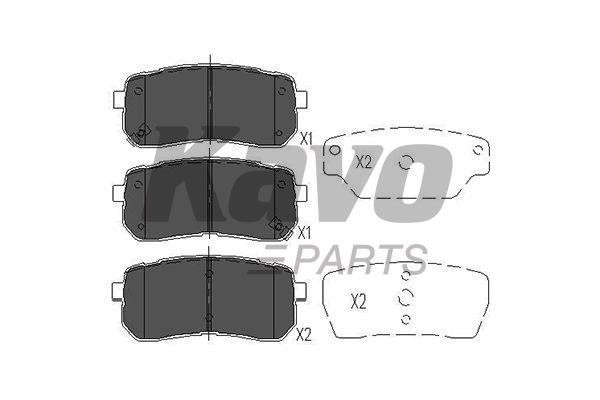 Front disc brake pads, set Kavo parts KBP-3026