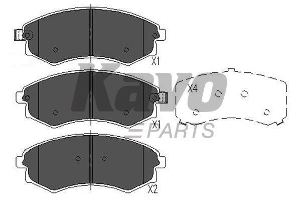 Front disc brake pads, set Kavo parts KBP-3029