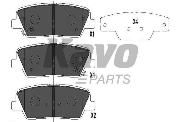 Front disc brake pads, set Kavo parts KBP-3034
