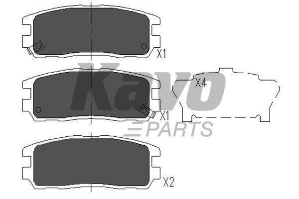 Front disc brake pads, set Kavo parts KBP-3502