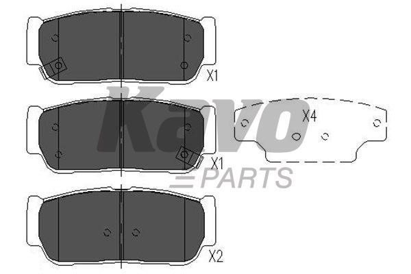 Rear disc brake pads, set Kavo parts KBP-4017