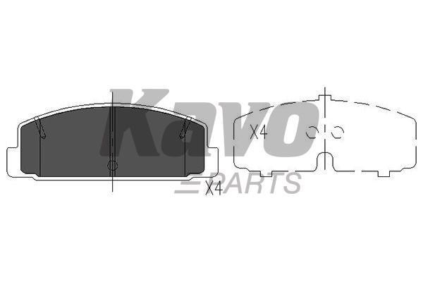 Rear disc brake pads, set Kavo parts KBP-4506