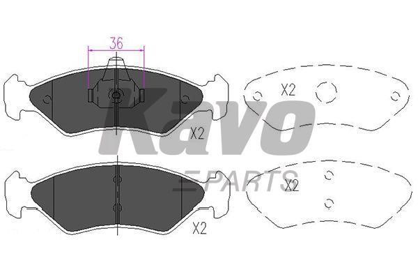 Brake Pad Set, disc brake Kavo parts KBP-4533