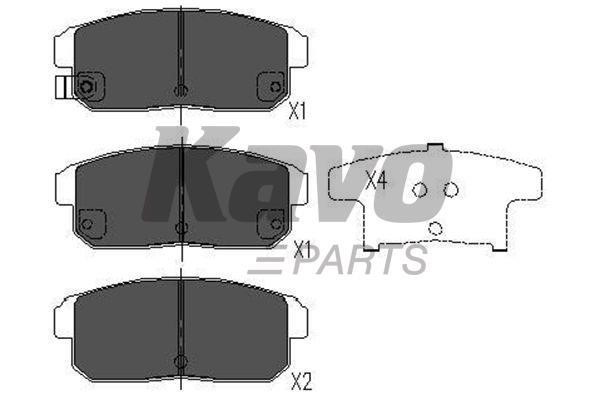 Rear brake pad set Kavo parts KBP-4547