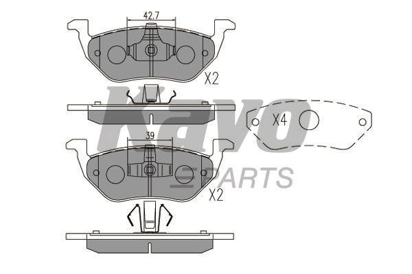 Front disc brake pads, set Kavo parts KBP-4568