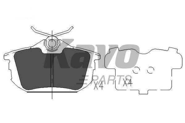 Rear disc brake pads, set Kavo parts KBP-5513