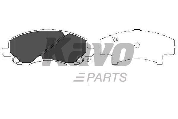 Front disc brake pads, set Kavo parts KBP-5516