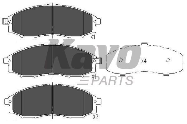 Front disc brake pads, set Kavo parts KBP-6518