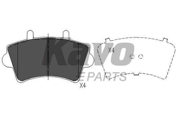 Front disc brake pads, set Kavo parts KBP-6563