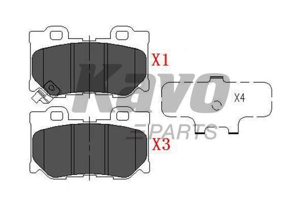 Kavo parts Rear disc brake pads, set – price 72 PLN