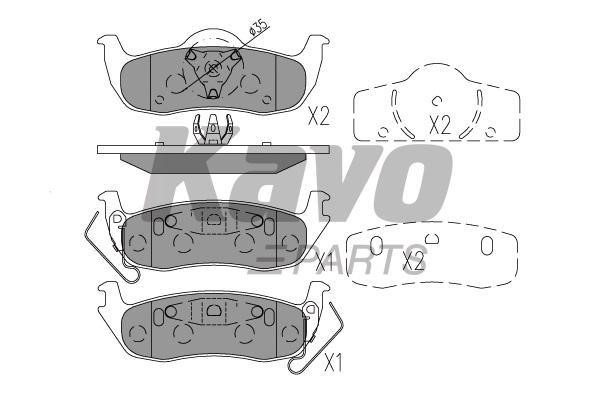 Rear brake pad set Kavo parts KBP-6606