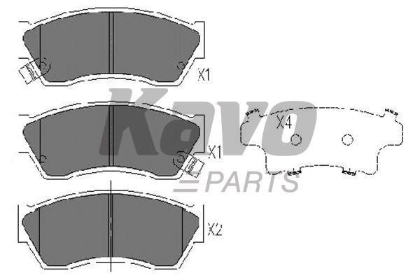 Front disc brake pads, set Kavo parts KBP-8504