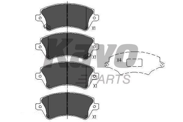 Brake Pad Set, disc brake Kavo parts KBP-9012