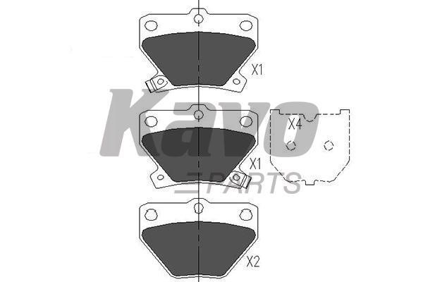Front disc brake pads, set Kavo parts KBP-9013