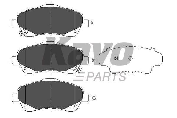 Front disc brake pads, set Kavo parts KBP-9018