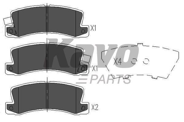 Rear disc brake pads, set Kavo parts KBP-9022