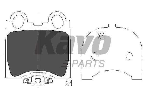 Rear disc brake pads, set Kavo parts KBP-9066