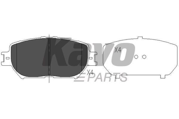 Front disc brake pads, set Kavo parts KBP-9070