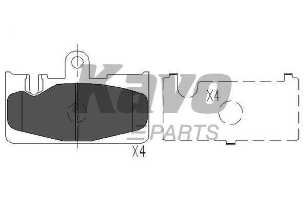 Front disc brake pads, set Kavo parts KBP-9073