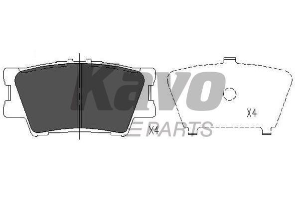 Rear disc brake pads, set Kavo parts KBP-9086