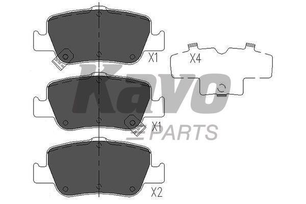 Front disc brake pads, set Kavo parts KBP-9104