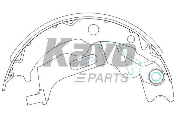 Drum brake shoes rear, set Kavo parts KBS-1405